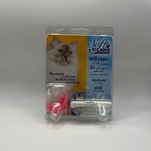 Pink Medium Nail Caps for Cats — 40 Caps + Adhesive